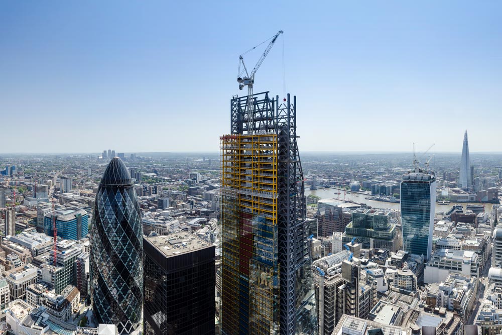 hrc-projects-aerial view of leadenhall building London during construction