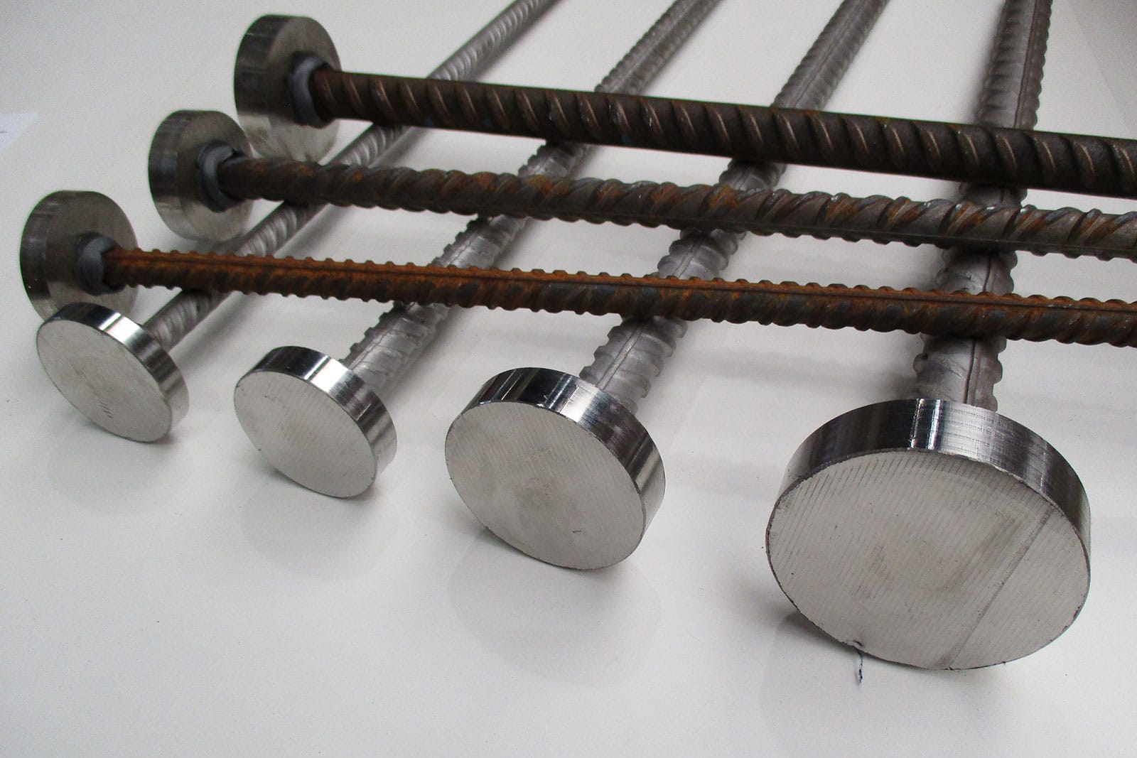 HRC T-headed bars - stainless T-heads on carbon- and stainless rebar