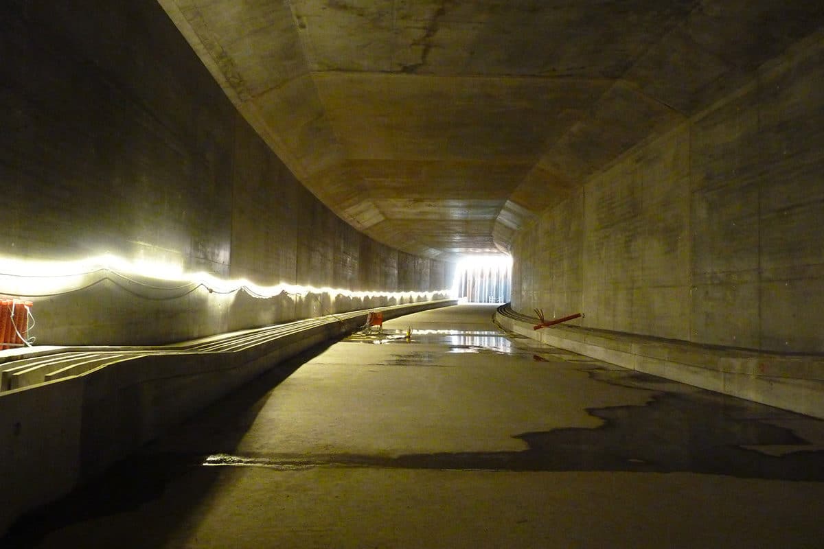 hrc-projects- railway tunnel Drammen - view through concrete section